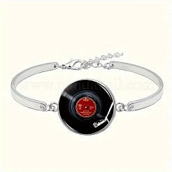 Legierung Glas Vinyl Schallplatte Link Armreifen & baumeln Ohrringe & Anhänger Halsketten Sets&nbsp;FS-WG14261-01