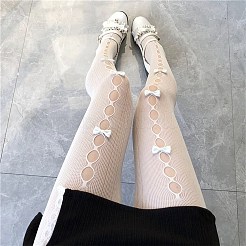 Collants résille en nylon avec nœud creux&nbsp;AJEW-WH20060-44