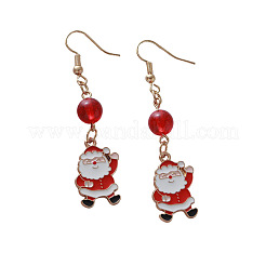 Weihnachtsmann-Ohrhänger aus Emaille-Legierung&nbsp;FS-WGCA223-01