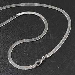 Colliers à chaîne à chevrons en laiton plaqué rack de 4 mm pour femmes et hommes&nbsp;MAK-L044-17P