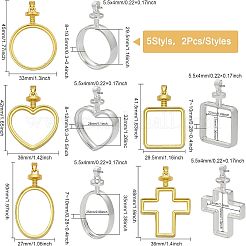 10 Stück 10 Stil Zinklegierung Anhänger Cabochon-Einstellungen&nbsp;FIND-CA0005-85