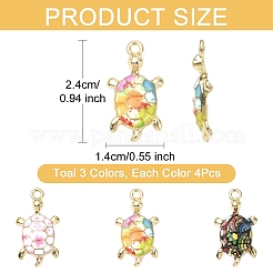 12 pz 3 colori ciondoli in lega di smalto&nbsp;ENAM-YW0005-80