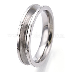 201 geriffelte Fingerringfassungen aus Edelstahl&nbsp;STAS-WH0039-11A-P