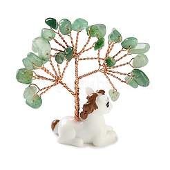 Natürliche grüne Aventurin-Chips als Baum-des-Leben-Dekorationen&nbsp;DJEW-A017-01J