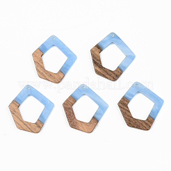 Pendentifs en résine opaque et bois de noyer&nbsp;RESI-S389-004A-C