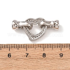 Micro pavé di ottone trasparente cubic zirconia piegato su fermagli&nbsp;KK-D259-02B-P