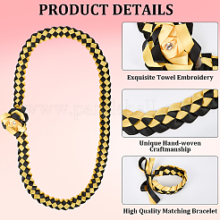 Polyester-Abschluss-Ehrenband & geflochtene Armbänder & Broschen-Sets&nbsp;AJEW-WH20816-001A