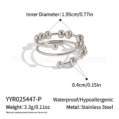Fingerringe aus Edelstahl 304 mit verschiebbarer Perle&nbsp;OK3512-3