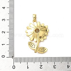 Pendentifs avec zircon cubiques à micro-pavés en laiton&nbsp;KK-P334-15G