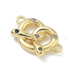 Dijes conectores de galleta con forma de corazón de latón con micro pavé de circonitas cúbicas&nbsp;KK-G548-06G-02
