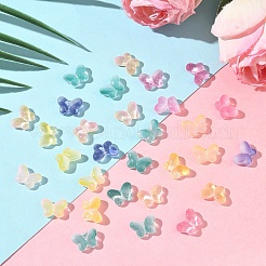 100 Stück 5 Farben zweifarbige transparente sprühlackierte Glasperlen&nbsp;GLAA-YW0005-20