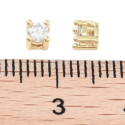 Micro in ottone con perle singole di zirconia chiara&nbsp;KK-C051-30G