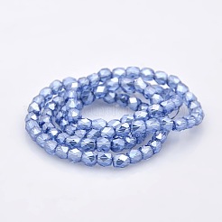 Perl glanz beschichtetes Galvanisiertes Glas Facettenperlen Stränge Trommel&nbsp;GLAA-A032-4mm-PL07