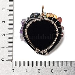Herzanhänger aus natürlichem Obsidian&nbsp;G-K374-01B