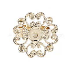 Verstellbare RingbeZubehör aus Messing mit Blumenmuster&nbsp;RJEW-XCP0001-03