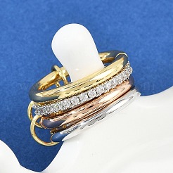 Bagues en laiton avec micro pavé de zircons cubiques pour femmes&nbsp;RJEW-P160-01G-MC