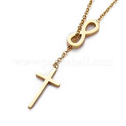 304 Edelstahl-Kabelketten Lasso-Halsketten&nbsp;NJEW-F267-17G