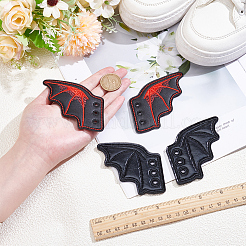 2 Paar 2 Stile Halloween Kunstleder Schuhschnalle für DIY Schuhzubehör&nbsp;AJEW-GF0011-82C
