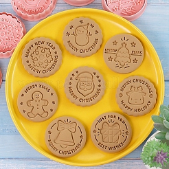 8 Uds. 8 estilos de moldes de galletas de plástico con tema navideño&nbsp;BAKE-PW0007-029