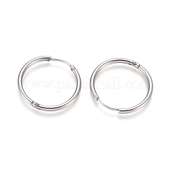 Pendientes de aro huggie de acero inoxidable 202 resistentes al deslustre&nbsp;X-EJEW-F111A-25mm-P