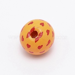 Perles de bois naturel imprimées&nbsp;WOOD-TAC0007-59E