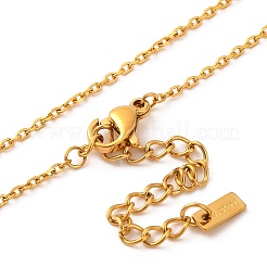 Placcatura ionica (ip) 304 acciaio inossidabile pavé zirconia cubica ciondolo a forma di cuore collane a catena per le donne&nbsp;NJEW-G142-07G-01