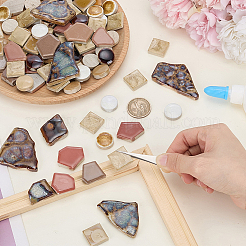 500 g 4 styles de carreaux de mosaïque cabochons en porcelaine&nbsp;DIY-SP0007-71
