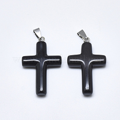 Colgantes naturales de piedras preciosas negro&nbsp;G-T122-18N