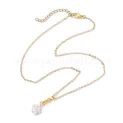 Colliers avec pendentif en forme d'empreinte de patte en perles rondes de 6 mm&nbsp;NJEW-JN05171-03