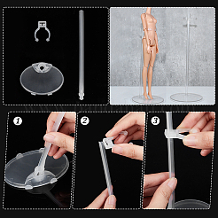 Transparenter verstellbarer Puppenständer aus Kunststoff&nbsp;AJEW-WH0312-72