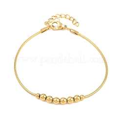 201 Armband aus runden Stahlperlen&nbsp;BJEW-D458-06G