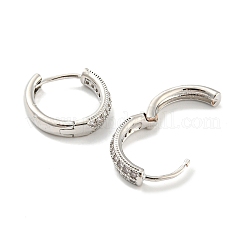 Orecchini a cerchio in ottone con zirconi cubici&nbsp;EJEW-G363-15P