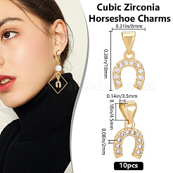 10 breloques en laiton micro pavé de zircone cubique&nbsp;ZIRC-BBC0002-54