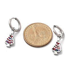 3 paire de boucles d'oreilles créoles et clous d'oreilles de Noël en acier inoxydable 304 pour femmes&nbsp;EJEW-K279-14P