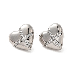 Ottone micro spianare orecchini zirconi&nbsp;EJEW-G381-07P