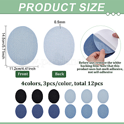 12 pieza de parches de tela vaquera de 4 colores para planchar y coser&nbsp;PATC-FG0003-85
