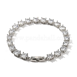 Bracciali in ottone micro pavé di zirconi cubici trasparenti&nbsp;BJEW-D333-01P