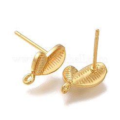 Orecchini a bottone in ottone per donna&nbsp;EJEW-B107-02G