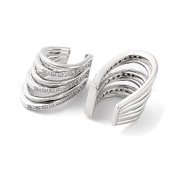 Messing Micro Pave Zirkonia Manschette Ohrringe&nbsp;EJEW-D088-10P
