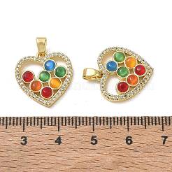 Pendentifs en laiton sertis de micro-pavés de zircone cubique transparente et d'œil de chat&nbsp;CU-CBA84C5-08G-02