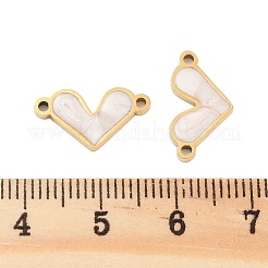Verbindungsstück-Anhänger aus 304 Edelstahl mit weißer Emaille&nbsp;STAS-Z078-12G