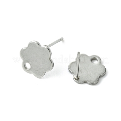 10 pièce de clous d'oreilles en acier inoxydable 201 avec trou&nbsp;EJEW-FS0001-14C