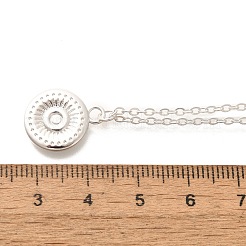 Collane a catena con ciondolo a moneta rotonda piatta in acciaio inossidabile 304 per donna&nbsp;LS-STAS-Z108-02S-01