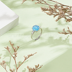 925 composant de bague ovale réglable en argent sterling avec micro pavé de zircones cubiques&nbsp;STER-BC0003-57P