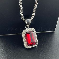Collares colgantes de rhinestone de acero inoxidable 304 estilo punk hip hop&nbsp;FP6079