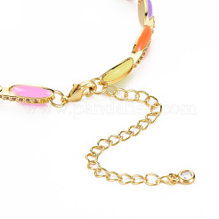 Bracelet chaîne à maillons en laiton micro pavé de zircone cubique pour femme&nbsp;BJEW-T020-05G-09
