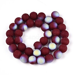Fili di perline di vetro opaco satinato&nbsp;LS-GLAA-T032-P10mm-MBB05