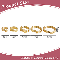 100 anello diviso in ottone&nbsp;FIND-HY0005-04B