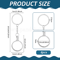 4 porte-monnaie rond plat en alliage de zinc&nbsp;KEYC-FG0001-26B-P