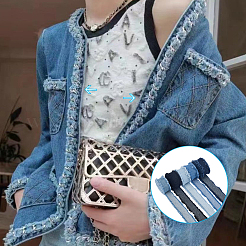 5 Stück 5 Farben Denim-Stoffbänder&nbsp;DIY-FH0007-16